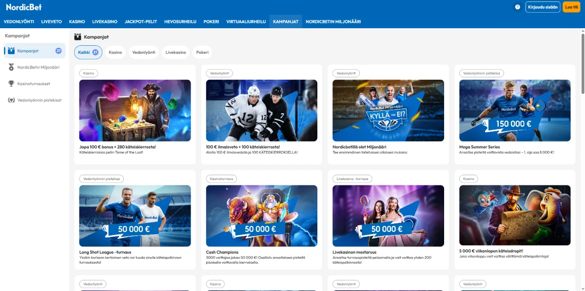 NordicBet bonukset